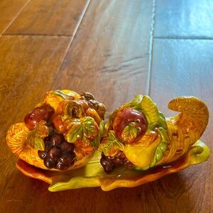 Fall Salt & Pepper shakers with matching butter server.